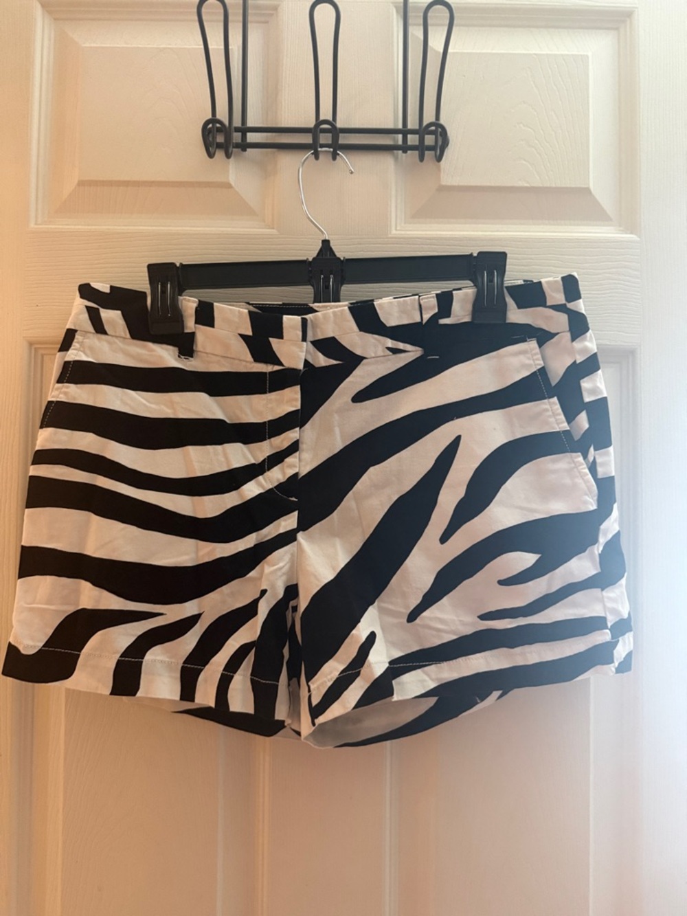 LOFT Black & White Zebra Print Jean Shorts